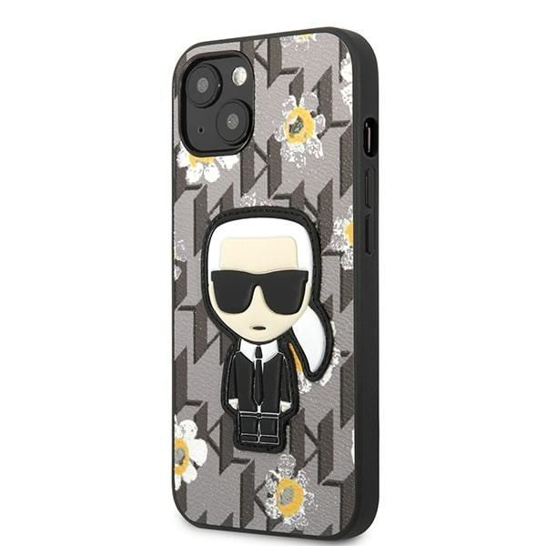 Back panel cover Karl Lagerfeld Karl Lagerfeld KLHCP13MPMNFIK1 iPhone 13 6.1" grey/grey Flower Ikonik Karl