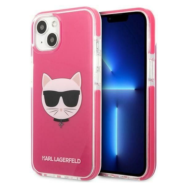 Back panel cover Karl Lagerfeld Karl Lagerfeld Choupette Head case for iPhone 13 - fuchsia