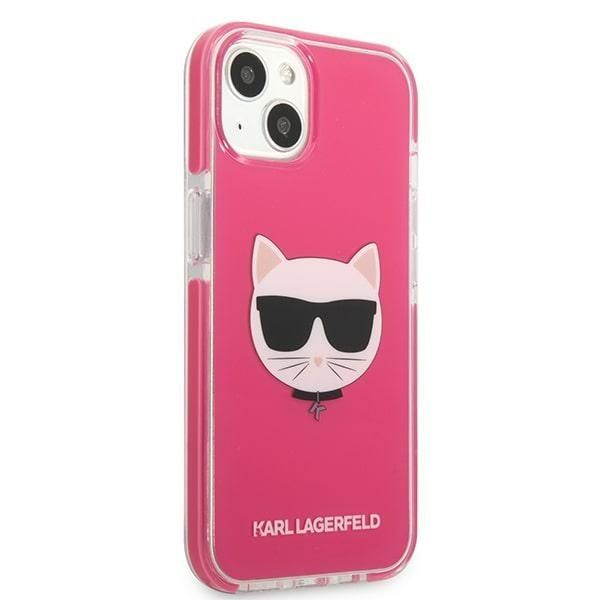 Back panel cover Karl Lagerfeld Karl Lagerfeld Choupette Head case for iPhone 13 - fuchsia