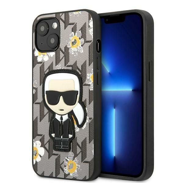 Back panel cover Karl Lagerfeld Karl Lagerfeld Flower Ikonik Karl case for iPhone 13 mini - gray