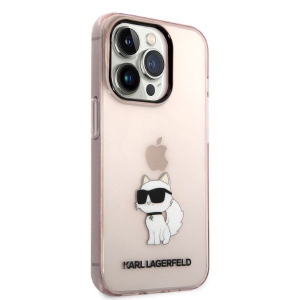 Back panel cover Karl Lagerfeld Karl Lagerfeld KLHCP14LHNCHTCP iPhone 14 Pro 6.1" pink/pink hardcase Ikonik Choupette