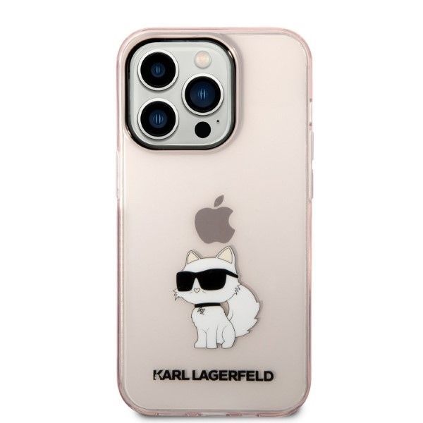 Back panel cover Karl Lagerfeld Karl Lagerfeld KLHCP14LHNCHTCP iPhone 14 Pro 6.1" pink/pink hardcase Ikonik Choupette