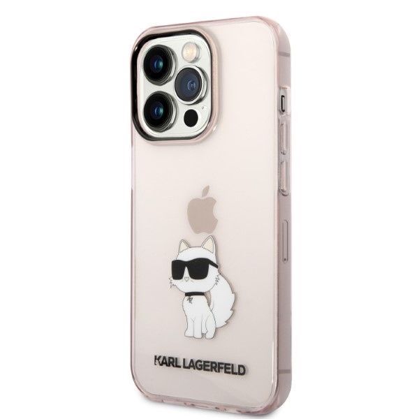 Back panel cover Karl Lagerfeld Karl Lagerfeld KLHCP14LHNCHTCP iPhone 14 Pro 6.1" pink/pink hardcase Ikonik Choupette