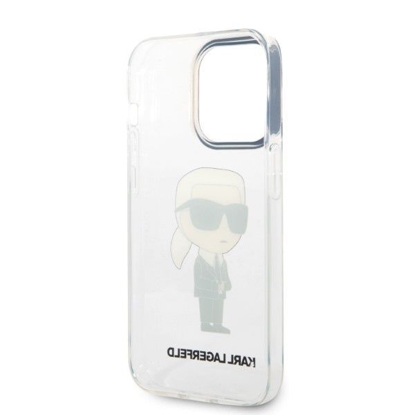 Aizmugurējais vāciņš Karl Lagerfeld Karl Lagerfeld Ikonik Karl case for iPhone 14 Pro - transparent