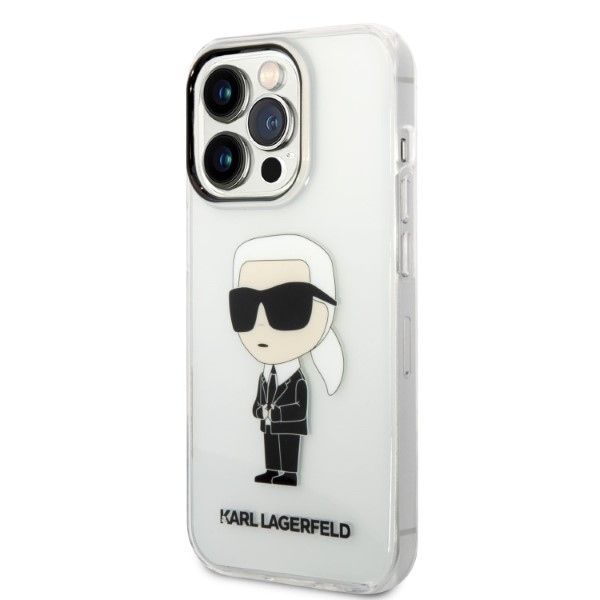 Aizmugurējais vāciņš Karl Lagerfeld Karl Lagerfeld Ikonik Karl case for iPhone 14 Pro - transparent