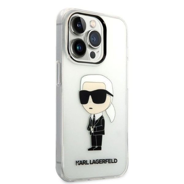 Aizmugurējais vāciņš Karl Lagerfeld Karl Lagerfeld Ikonik Karl case for iPhone 14 Pro - transparent