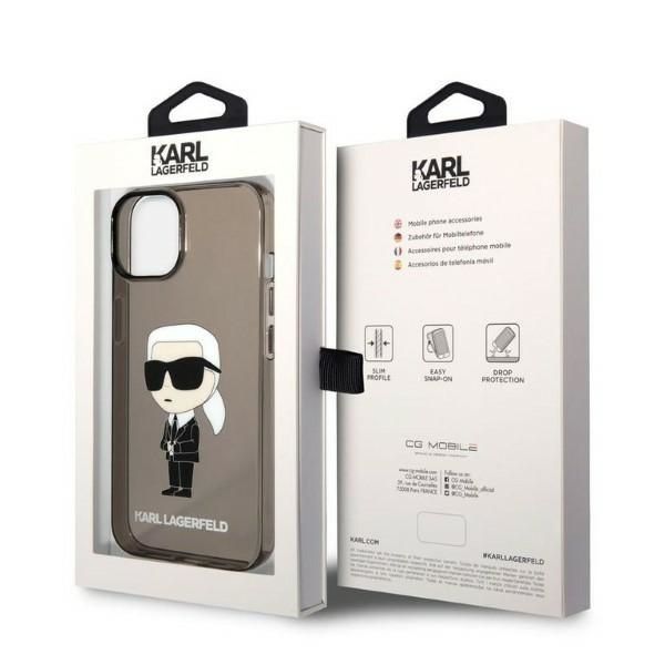 Aizmugurējais vāciņš Karl Lagerfeld Karl Lagerfeld Ikonik Karl case for iPhone 14 Plus - black