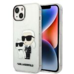 Aizmugurējais vāciņš Karl Lagerfeld  Karl Lagerfeld Glitter Karl&Choupette case for iPhone 14 Plus - transparent 