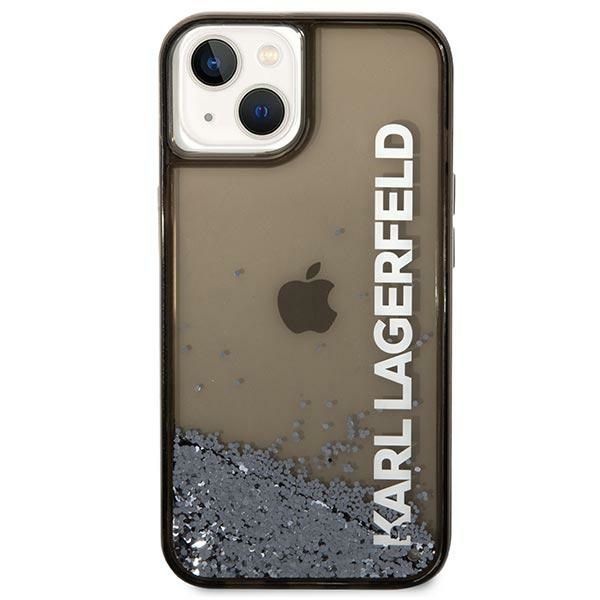 Nugarėlės dėklai Karl Lagerfeld Karl Lagerfeld Liquid Glitter Elong case for iPhone 14 Plus - black