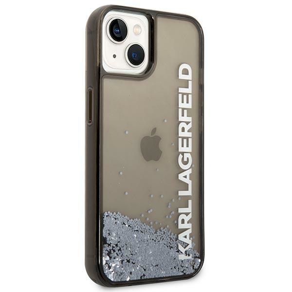 Nugarėlės dėklai Karl Lagerfeld Karl Lagerfeld Liquid Glitter Elong case for iPhone 14 Plus - black