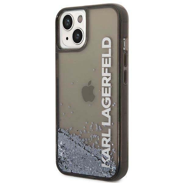 Nugarėlės dėklai Karl Lagerfeld Karl Lagerfeld Liquid Glitter Elong case for iPhone 14 Plus - black