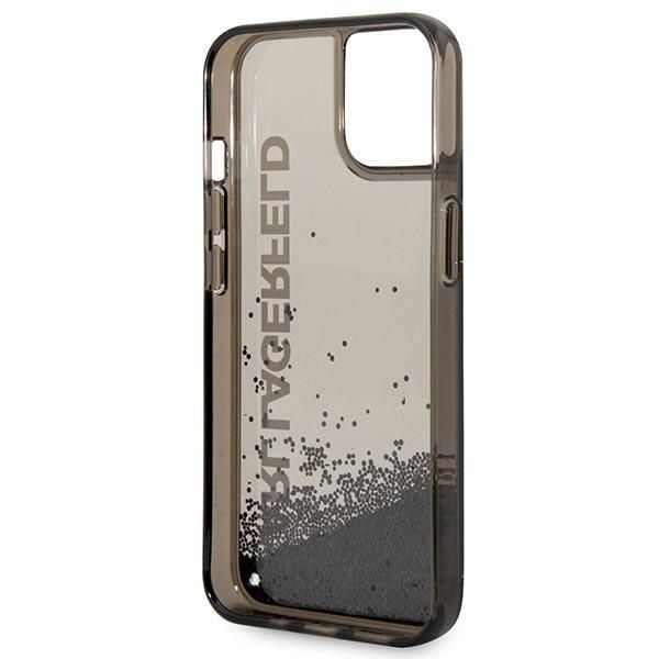 Nugarėlės dėklai Karl Lagerfeld Karl Lagerfeld Liquid Glitter Elong case for iPhone 14 Plus - black