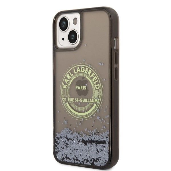 Nugarėlės dėklai Karl Lagerfeld Karl Lagerfeld Liquid Glitter RSG case for iPhone 14 Plus - black