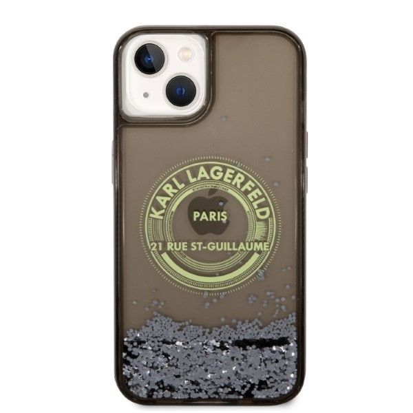 Nugarėlės dėklai Karl Lagerfeld Karl Lagerfeld Liquid Glitter RSG case for iPhone 14 Plus - black