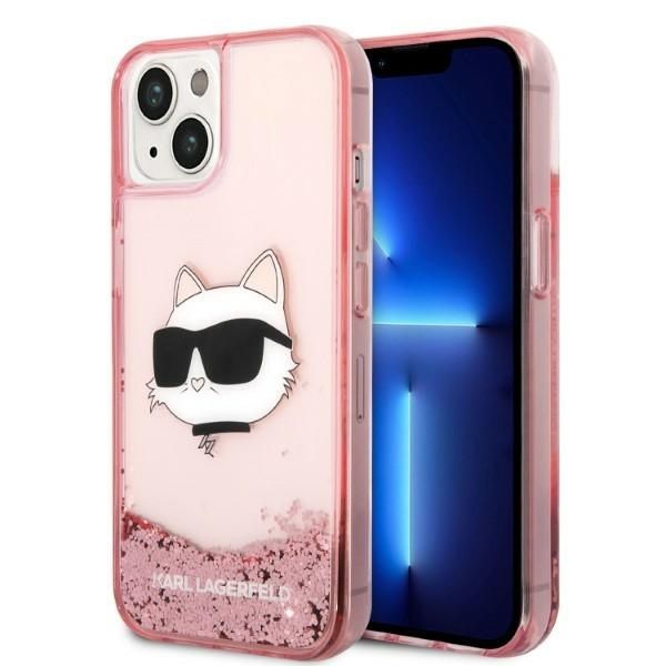 Back panel cover Karl Lagerfeld Karl Lagerfeld Glitter Choupette Head case for iPhone 14 Plus - pink