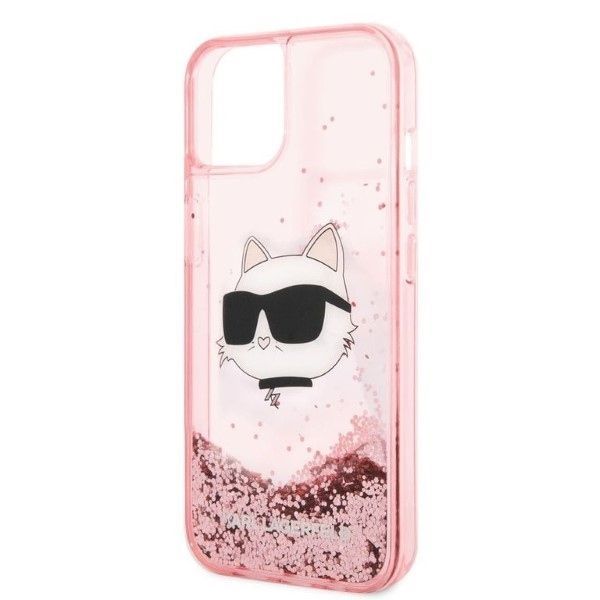 Back panel cover Karl Lagerfeld Karl Lagerfeld Glitter Choupette Head case for iPhone 14 Plus - pink