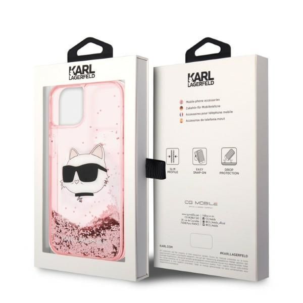 Back panel cover Karl Lagerfeld Karl Lagerfeld Glitter Choupette Head case for iPhone 14 Plus - pink