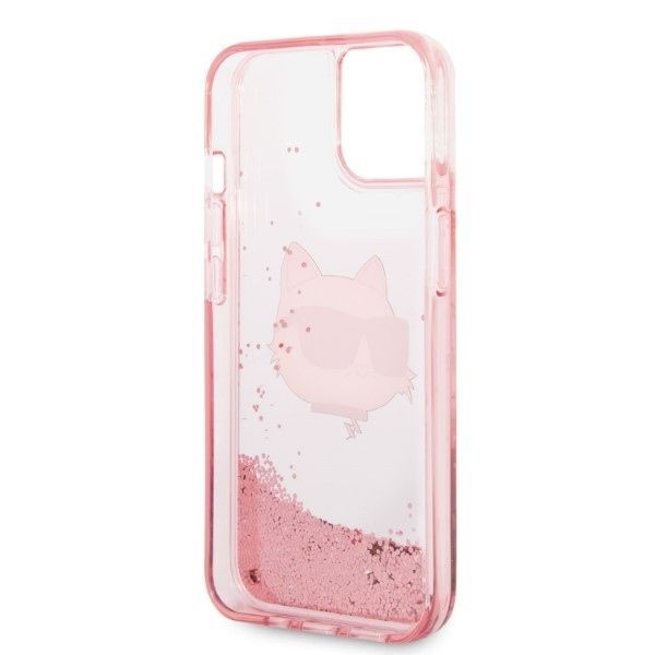 Back panel cover Karl Lagerfeld Karl Lagerfeld Glitter Choupette Head case for iPhone 14 Plus - pink