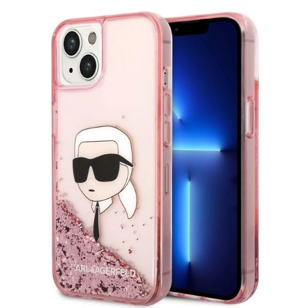 Back panel cover Karl Lagerfeld Karl Lagerfeld Glitter Karl's Head case for iPhone 14 Plus - pink