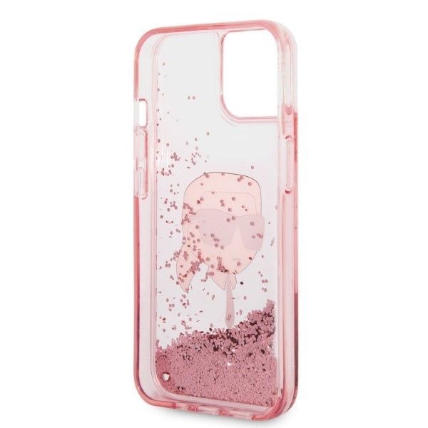 Back panel cover Karl Lagerfeld Karl Lagerfeld Glitter Karl's Head case for iPhone 14 Plus - pink