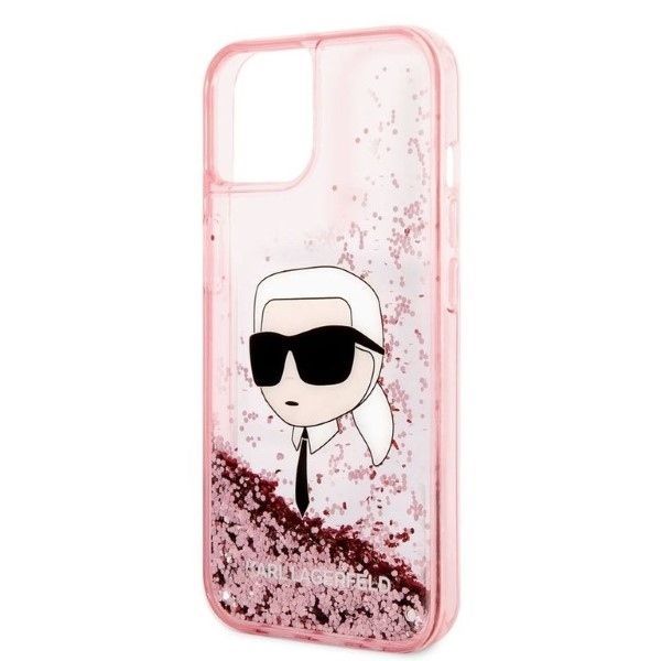 Back panel cover Karl Lagerfeld Karl Lagerfeld Glitter Karl's Head case for iPhone 14 Plus - pink