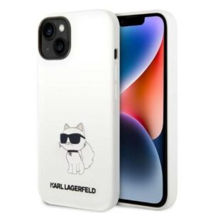 Nugarėlės dėklai Karl Lagerfeld  Karl Lagerfeld Silicone Choupette case for iPhone 14 Plus - white 