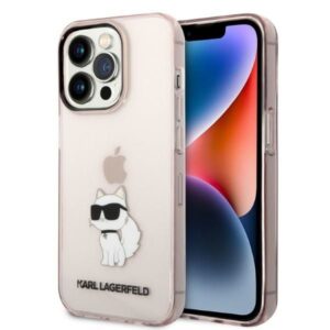 Aizmugurējais vāciņš Karl Lagerfeld  Karl Lagerfeld Ikonik Choupette case for iPhone 14 Pro Max - pink 
