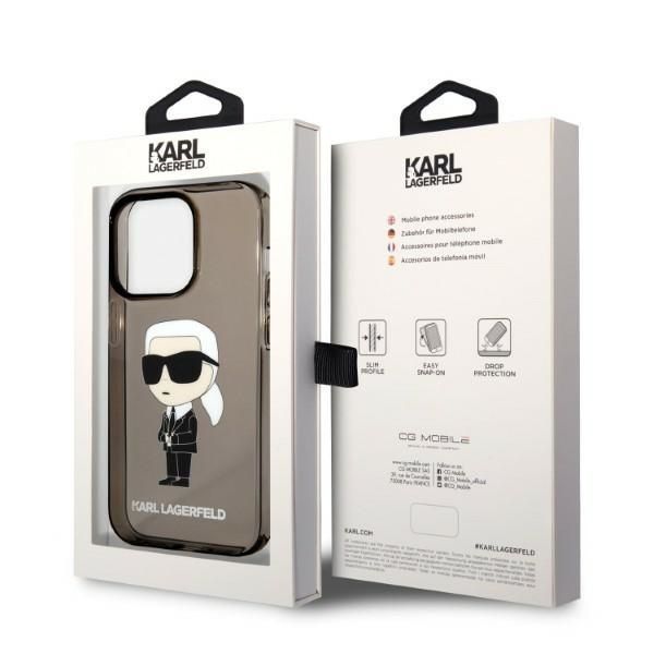 Aizmugurējais vāciņš Karl Lagerfeld Karl Lagerfeld Ikonik Karl case for iPhone 14 Pro Max - black