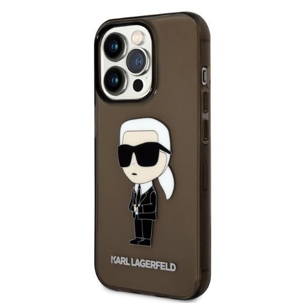 Aizmugurējais vāciņš Karl Lagerfeld Karl Lagerfeld Ikonik Karl case for iPhone 14 Pro Max - black