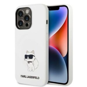 Nugarėlės dėklai Karl Lagerfeld  Karl Lagerfeld Silicone Choupette case for iPhone 14 Pro Max - white 