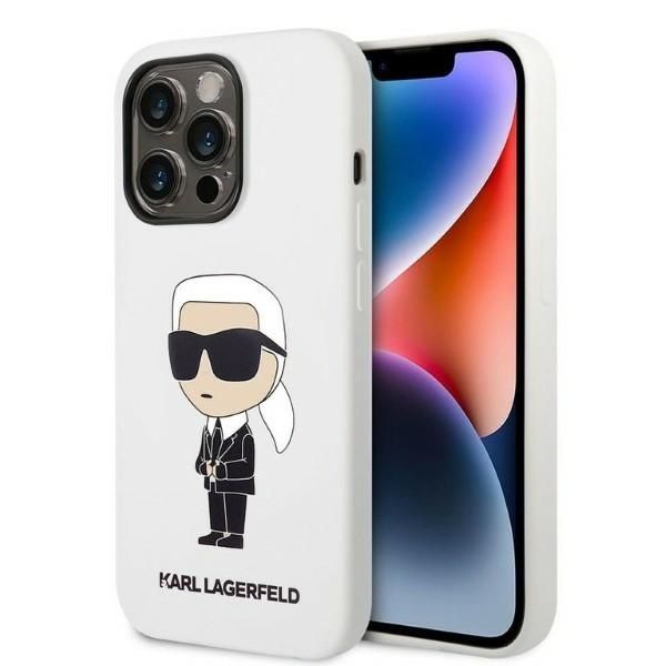 Nugarėlės dėklai Karl Lagerfeld Karl Lagerfeld Silicone Ikonik case for iPhone 14 Pro Max - white