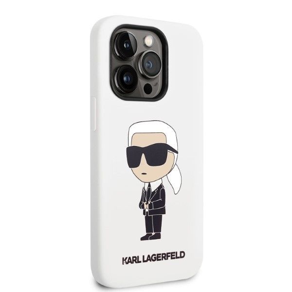 Nugarėlės dėklai Karl Lagerfeld Karl Lagerfeld Silicone Ikonik case for iPhone 14 Pro Max - white