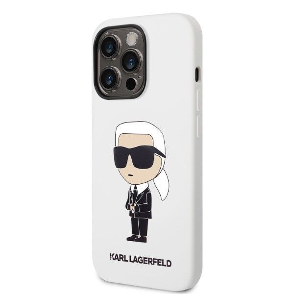 Nugarėlės dėklai Karl Lagerfeld Karl Lagerfeld Silicone Ikonik case for iPhone 14 Pro Max - white