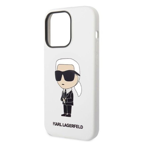Nugarėlės dėklai Karl Lagerfeld Karl Lagerfeld Silicone Ikonik case for iPhone 14 Pro Max - white