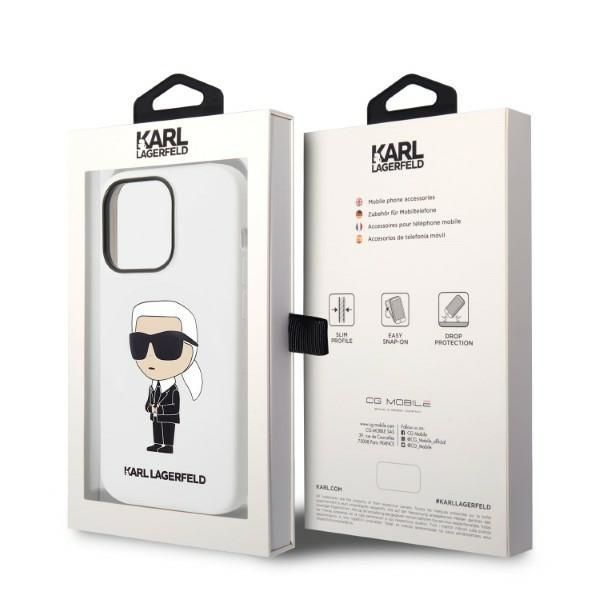 Nugarėlės dėklai Karl Lagerfeld Karl Lagerfeld Silicone Ikonik case for iPhone 14 Pro Max - white
