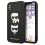 Back panel cover Karl Lagerfeld  Karl Lagerfeld Saffiano Karl&Choupette Head case for iPhone X/XS - black 