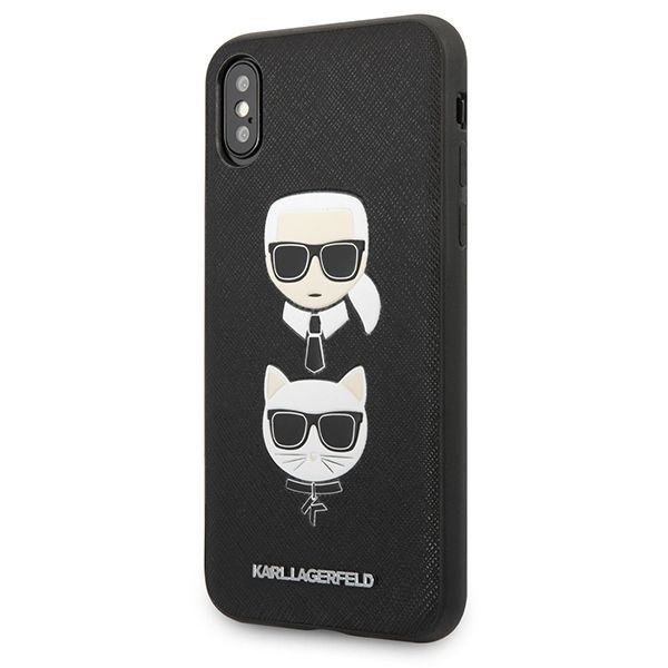 Tagakaaned Karl Lagerfeld Karl Lagerfeld Saffiano Karl&Choupette Head case for iPhone X/XS - black