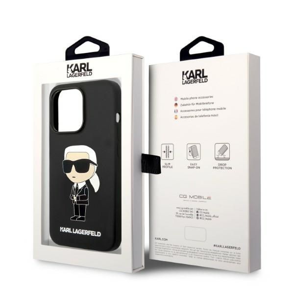 Nugarėlės dėklai Karl Lagerfeld Karl Lagerfeld Silicone Ikonik MagSafe case for iPhone 14 Pro - black