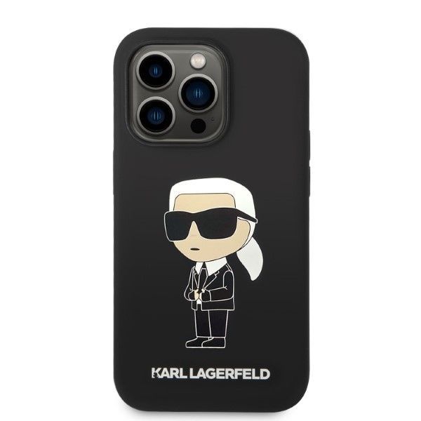 Nugarėlės dėklai Karl Lagerfeld Karl Lagerfeld Silicone Ikonik MagSafe case for iPhone 14 Pro - black