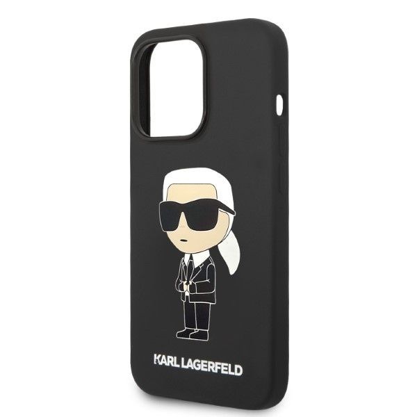 Aizmugurējais vāciņš Karl Lagerfeld Karl Lagerfeld KLHMP14XSNIKBCK iPhone 14 Pro Max 6.7" hardcase black/black Silicone Ikonik Magsafe