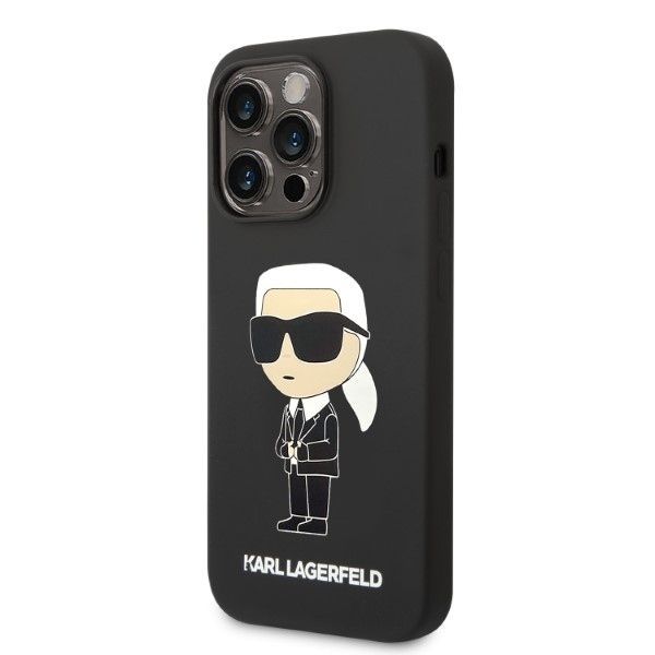 Aizmugurējais vāciņš Karl Lagerfeld Karl Lagerfeld KLHMP14XSNIKBCK iPhone 14 Pro Max 6.7" hardcase black/black Silicone Ikonik Magsafe