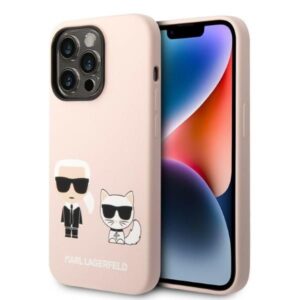 Nugarėlės dėklai Karl Lagerfeld  Karl Lagerfeld KLHMP14XSSKCI iPhone 14 Pro Max 6.7" hardcase light pink/light pink Silicone Karl & Choupette Magsafe 
