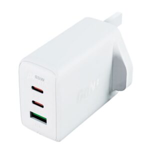 Adapteris Acefast  Acefast charger GaN 65W 3 ports (1xUSB, 2xUSB C PD) UK plug white (A44) 