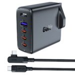 Adapteris Acefast  Fast charger GaN UK 100W Power Delivery 3x USB C 1x USB - black 