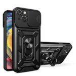 Tagakaaned Hurtel  Hybrid Armor Camshield case for Vivo Y16 / Vivo Y02s armored case with camera cover black 