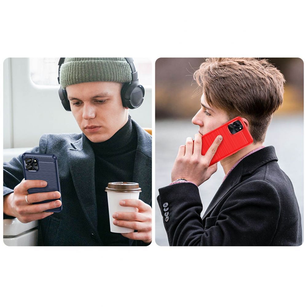 Back panel cover Hurtel Carbon Case for Realme 10 5G / Realme 9i 5G Flexible Silicone Carbon Cover Black