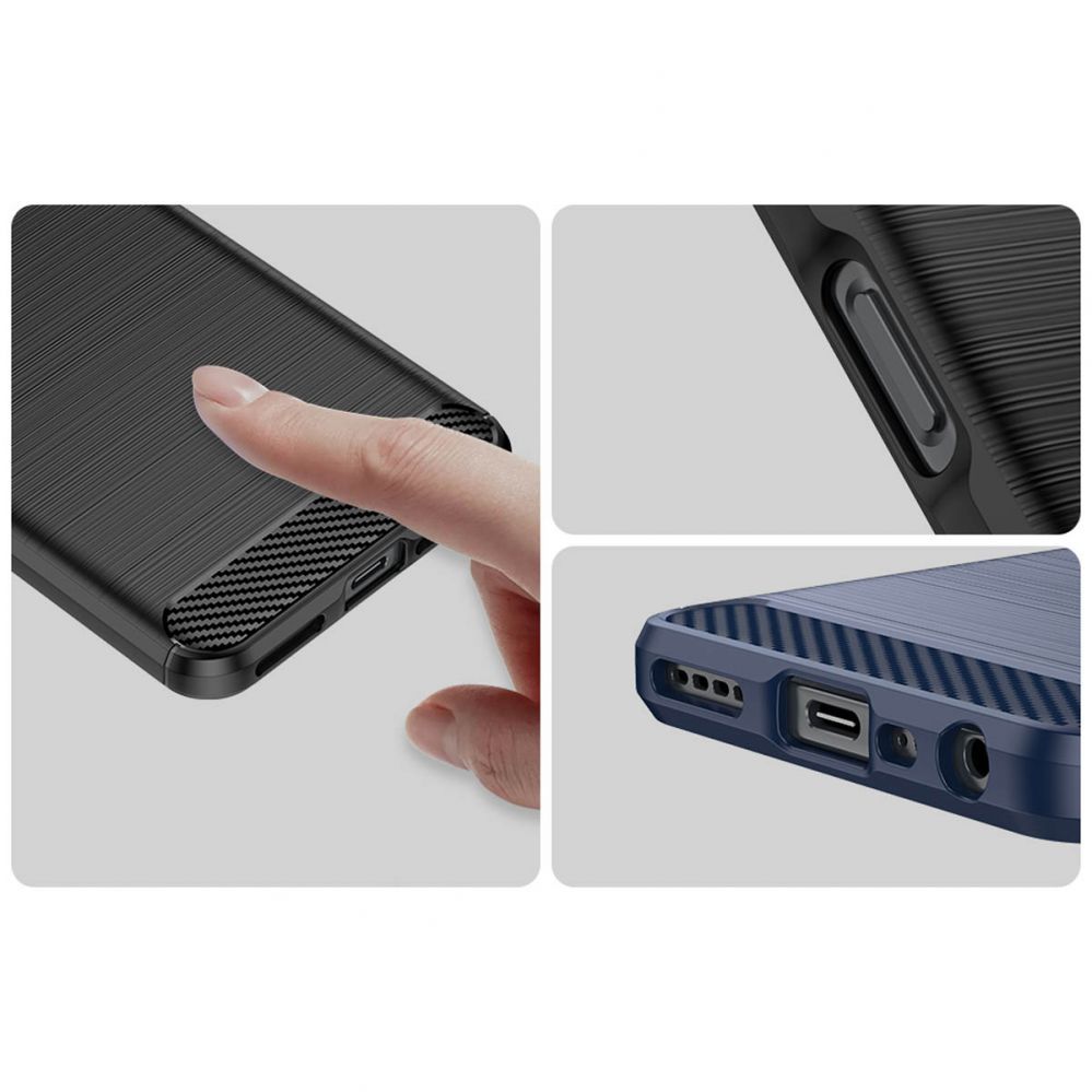 Back panel cover Hurtel Carbon Case for Realme 10 5G / Realme 9i 5G Flexible Silicone Carbon Cover Black