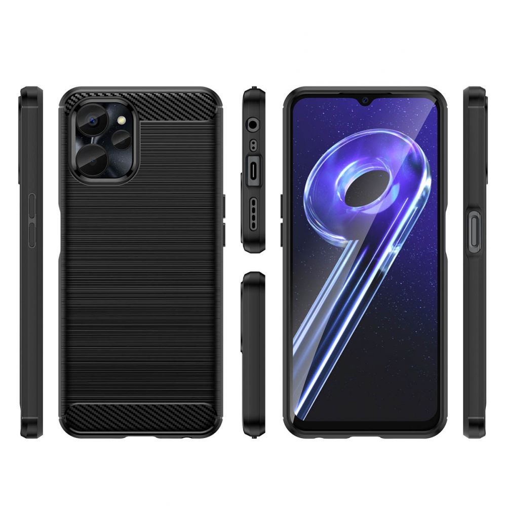Back panel cover Hurtel Carbon Case for Realme 10 5G / Realme 9i 5G Flexible Silicone Carbon Cover Black