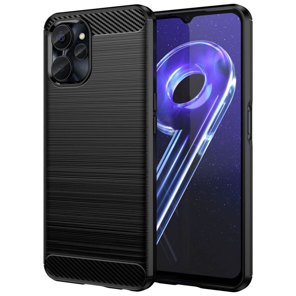 Back panel cover Hurtel Carbon Case for Realme 10 5G / Realme 9i 5G Flexible Silicone Carbon Cover Black