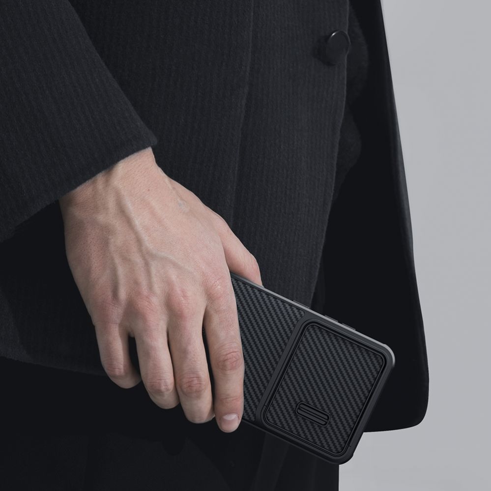 Back panel cover Nillkin Nillkin Synthetic Fiber S Case for Samsung Galaxy S23+, camera cover, black